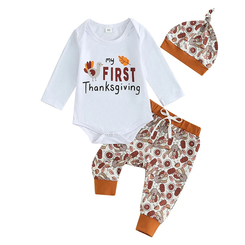 0-12M Baby Boys Thanksgiving Clothes Set Lamp Post