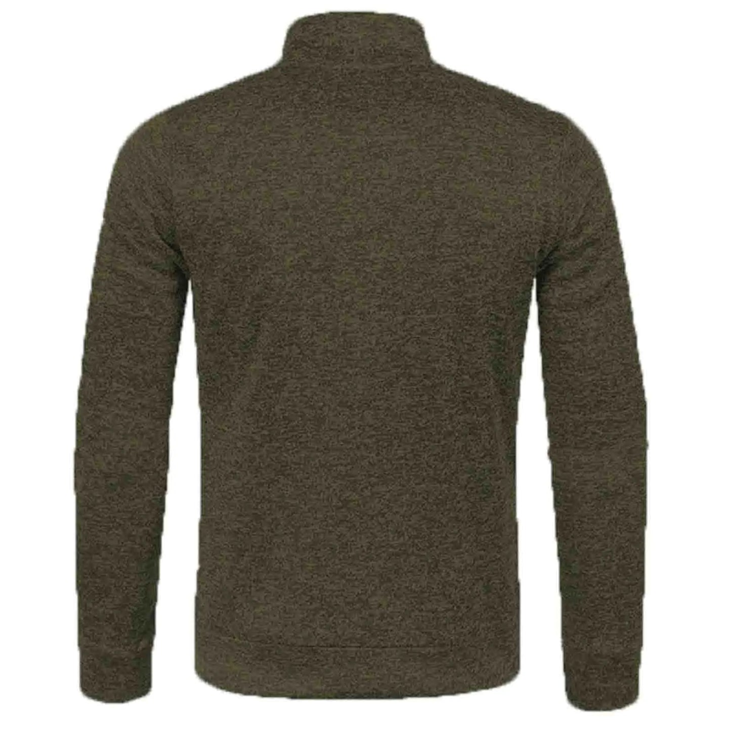 Men's Autumn Winter Warm Knitted Pullover Top, Solid Color, Long Sleeve, Half Zipper, Stand Collar, Casual Sweater, Available in Plus Sizes