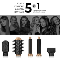 New 5 In1 Hair Dryer Curling Iron Straightener Hairbrush Electric Hairdryer