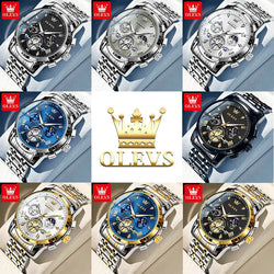 Men’s Classic Multifunction Chronograph Watch – Moon Phase & 24-Hour Quartz, Waterproof
