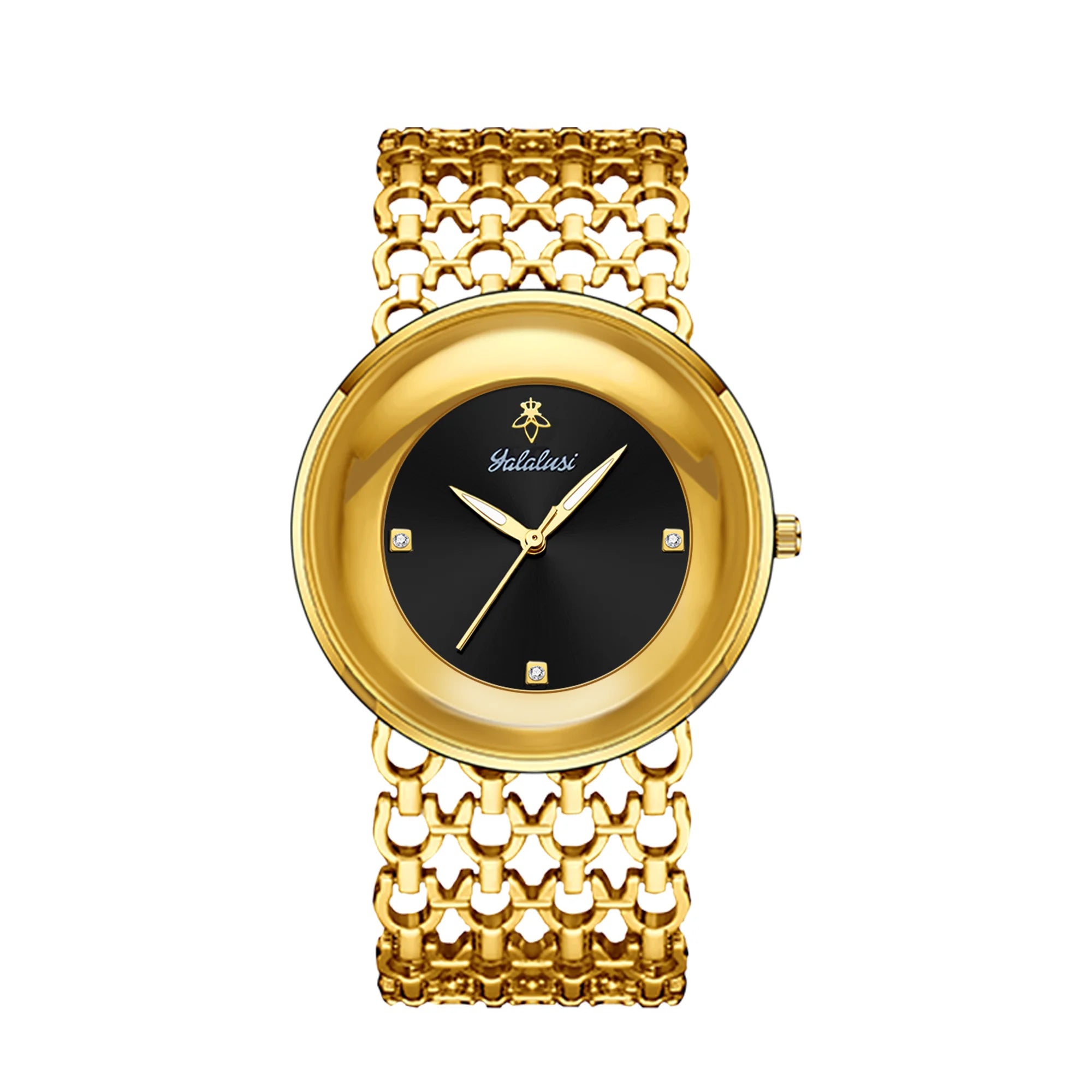 Gold Black Dual Color Bracelet Watch Women's Quartz Watch Gold Luxury Watch Women Gold-Plating Watch