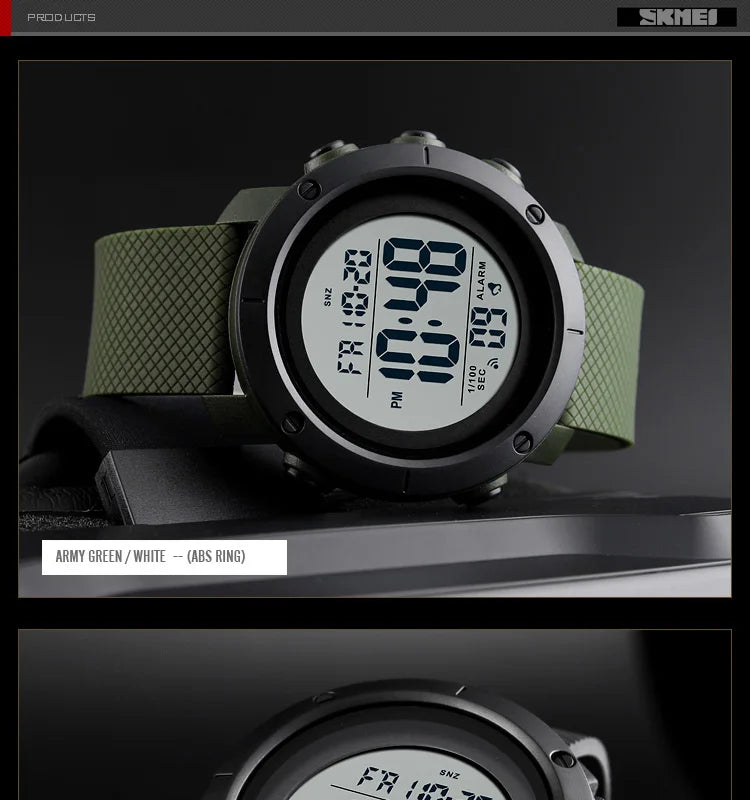 Men's Fashion Digital Watch – Waterproof Sports Watch with Alarm