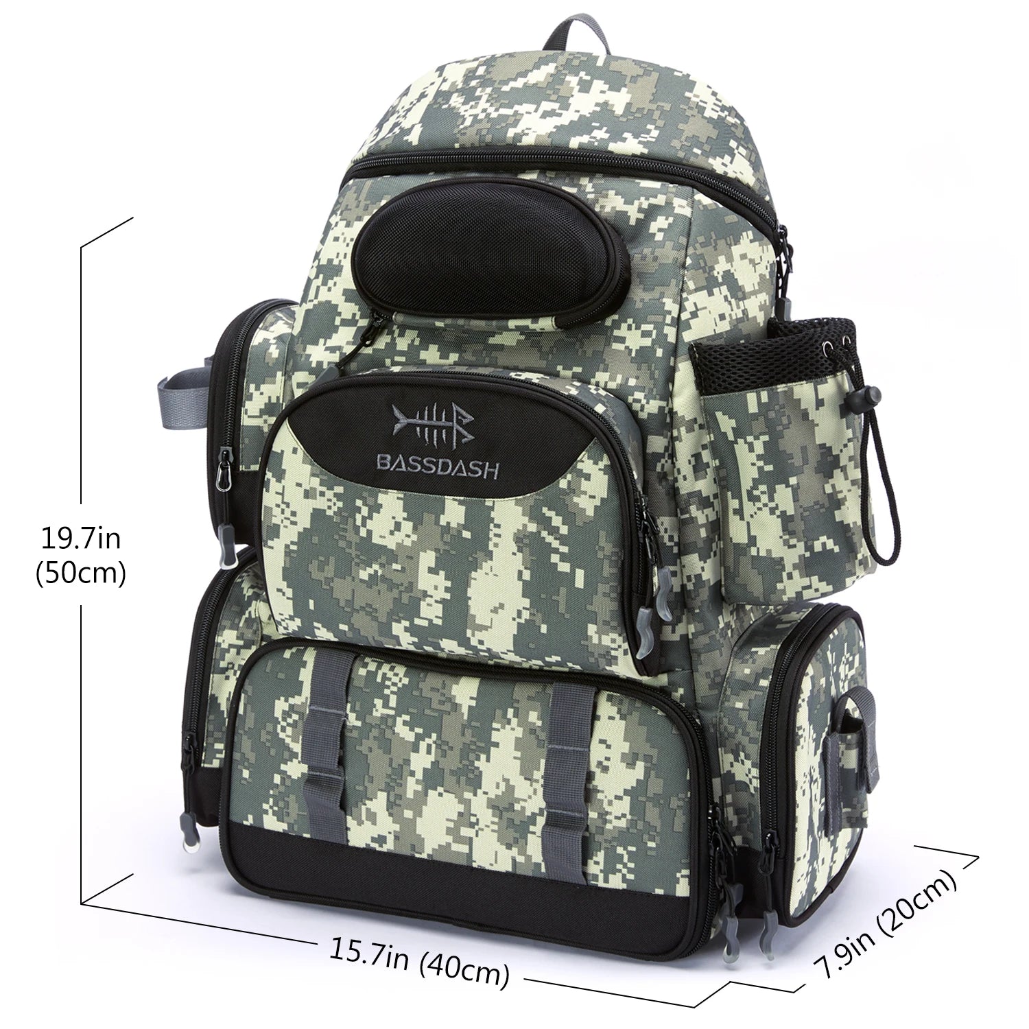 Lightweight Lamp Post tactical fishing bag with multiple compartments and a tackle backpack design for anglers.