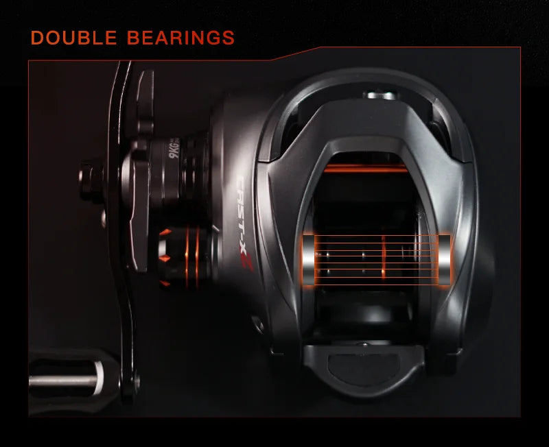 Baitcasting Reel 7.3:1 Hybrid Ceramic Bearing Carbon Fiber Washer Dual Bearing System N52 Brake Fishing Reels