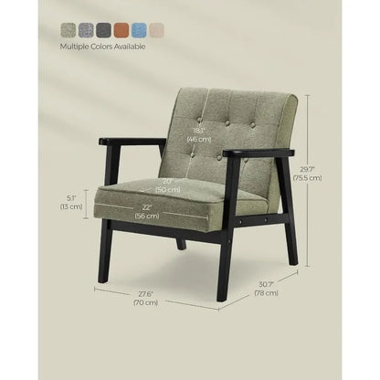 1-Seat Cushioned Sofa Set: Living Room Chair