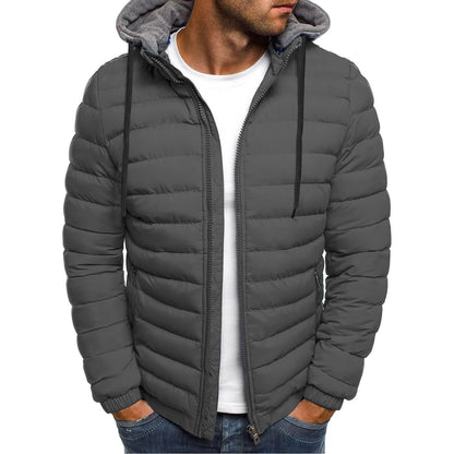 Men's Winter Warm Hooded Zipper Jacket