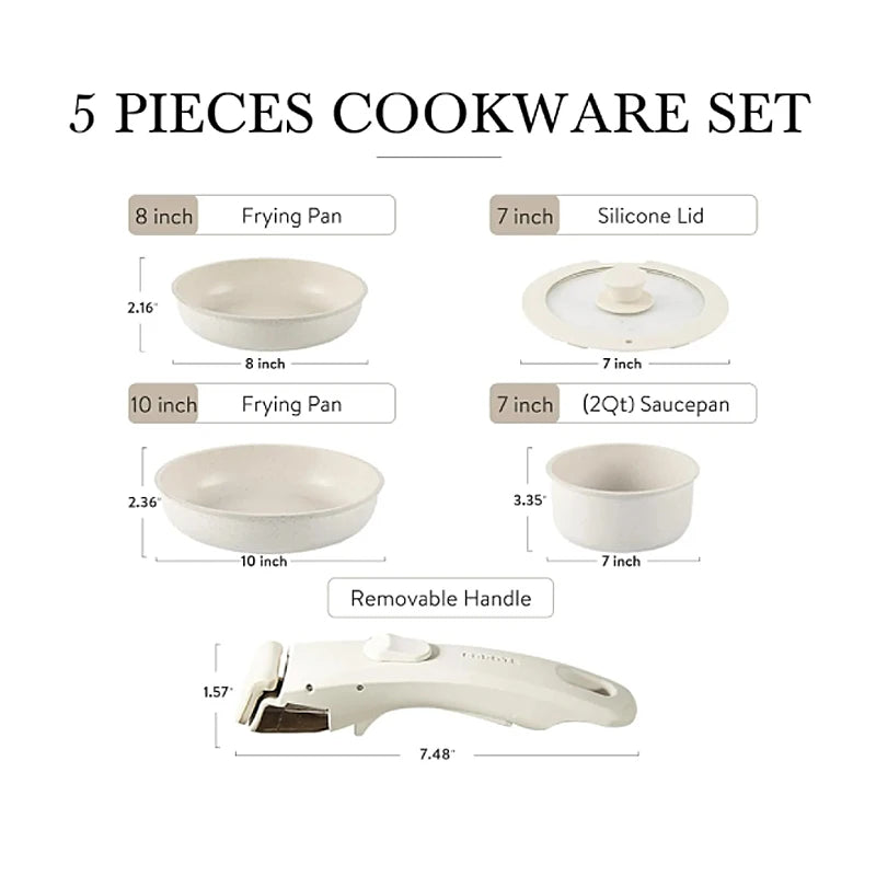 5pcs Non-Stick Cookware Set for Home Kitchen | Aluminum Pot Set Lamp Post