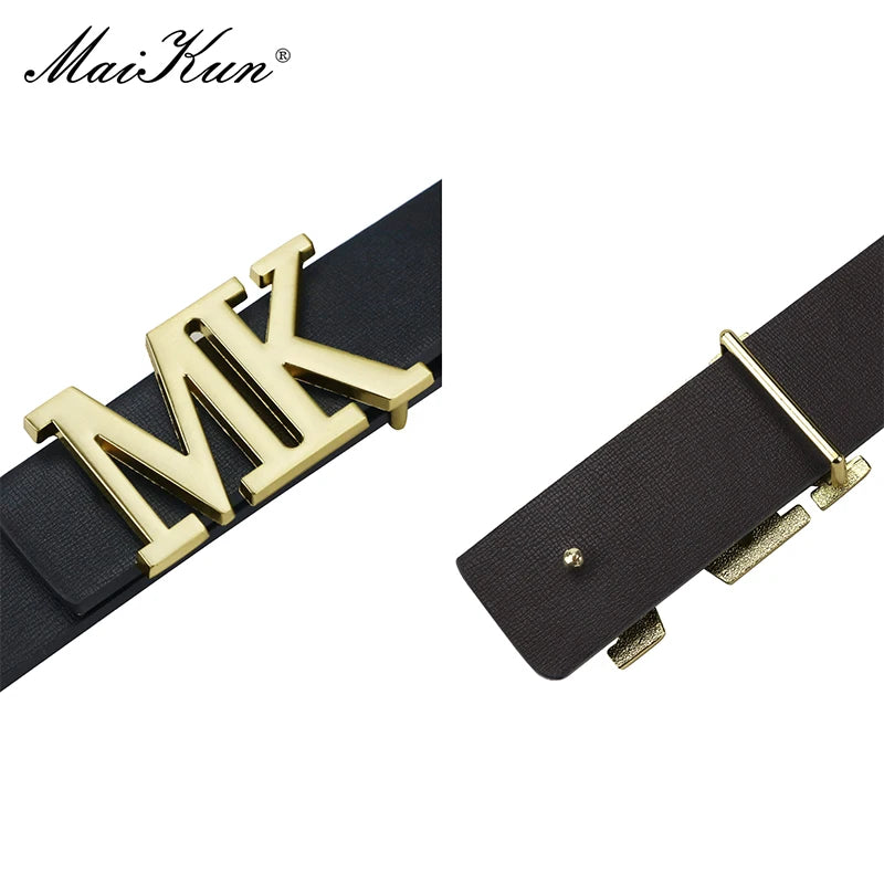 Men's Reversible PU Leather Dress Belt Rotated Black Buckle Belt Valentine's Day
