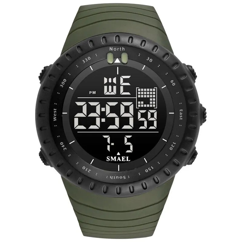 Men's Digital Sports Watch – 50M Waterproof Chronograph with LED Backlight & Alarm