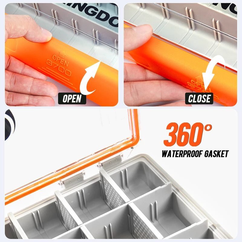 Kingdom Fishing Tackle Box 2 Sizes  Multifunction Tackle Trays Organizer with Removable Dividers Fishing Lure Box
