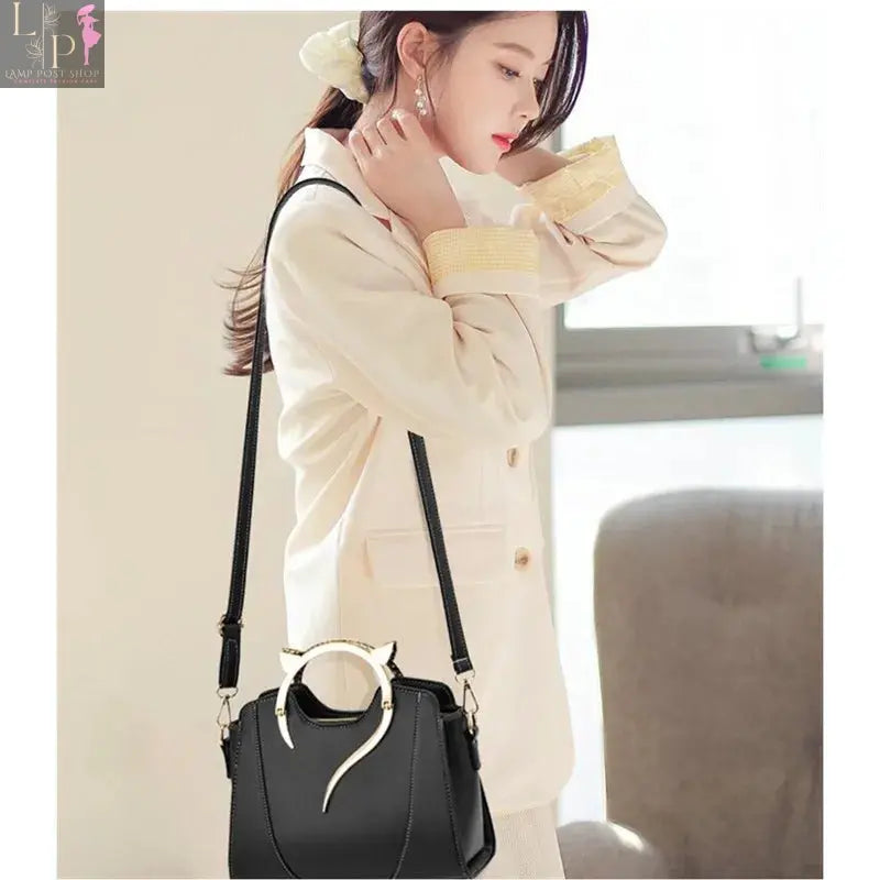 Small Leather Shoulder Bag: White Color My Store