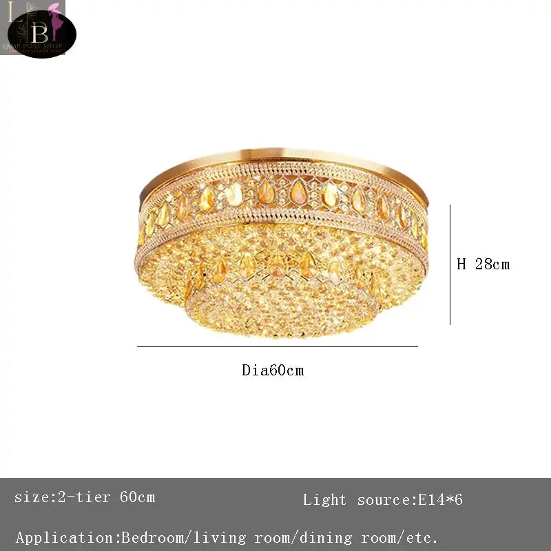 European Crystal LED Ceiling Chandelier for Living Room & Foyer Decor Lamp Post