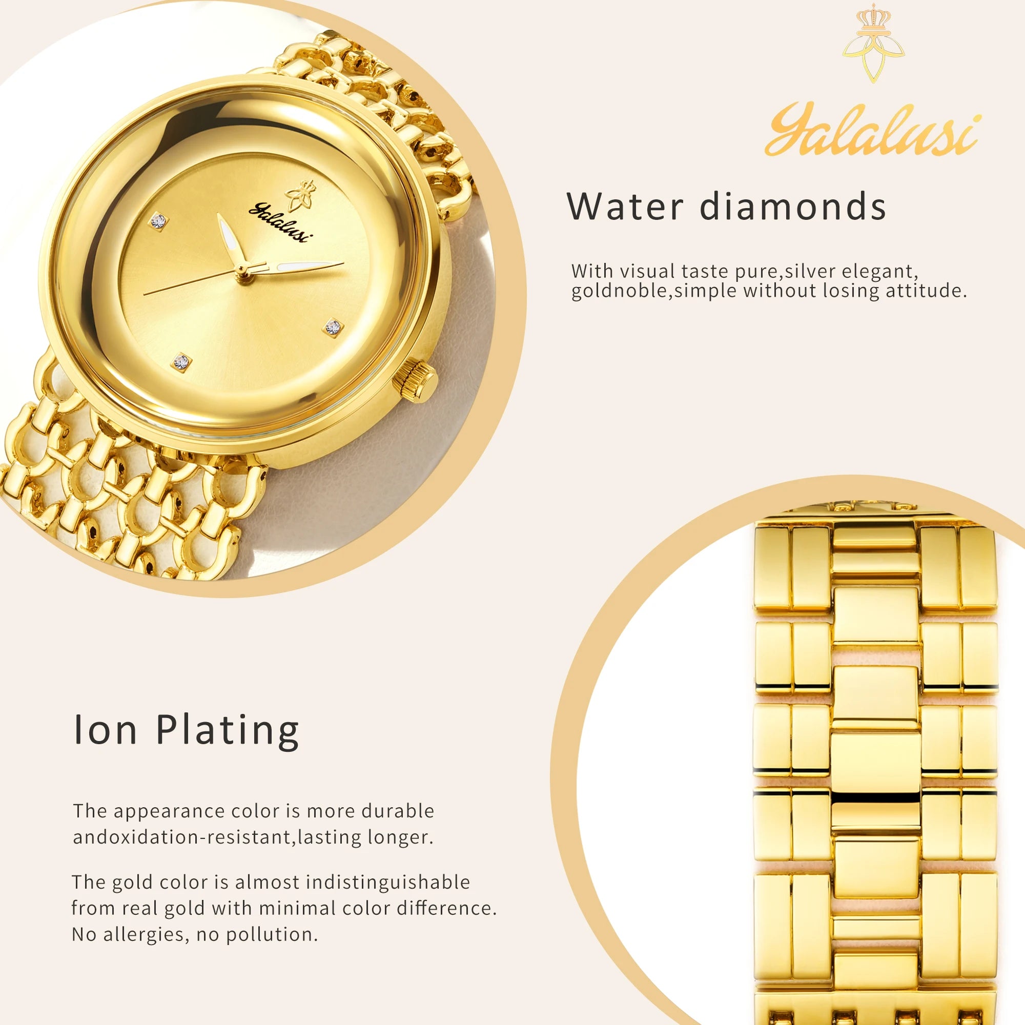 Gold Black Dual Color Bracelet Watch Women's Quartz Watch Gold Luxury Watch Women Gold-Plating Watch