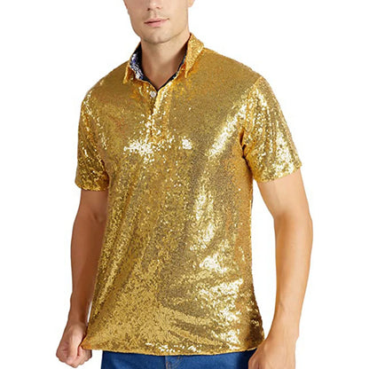 Men's Relaxed Short Sleeve Polo Shirts, 70s Disco Nightclub Party T-Shirts, Business Casual Men's Wear