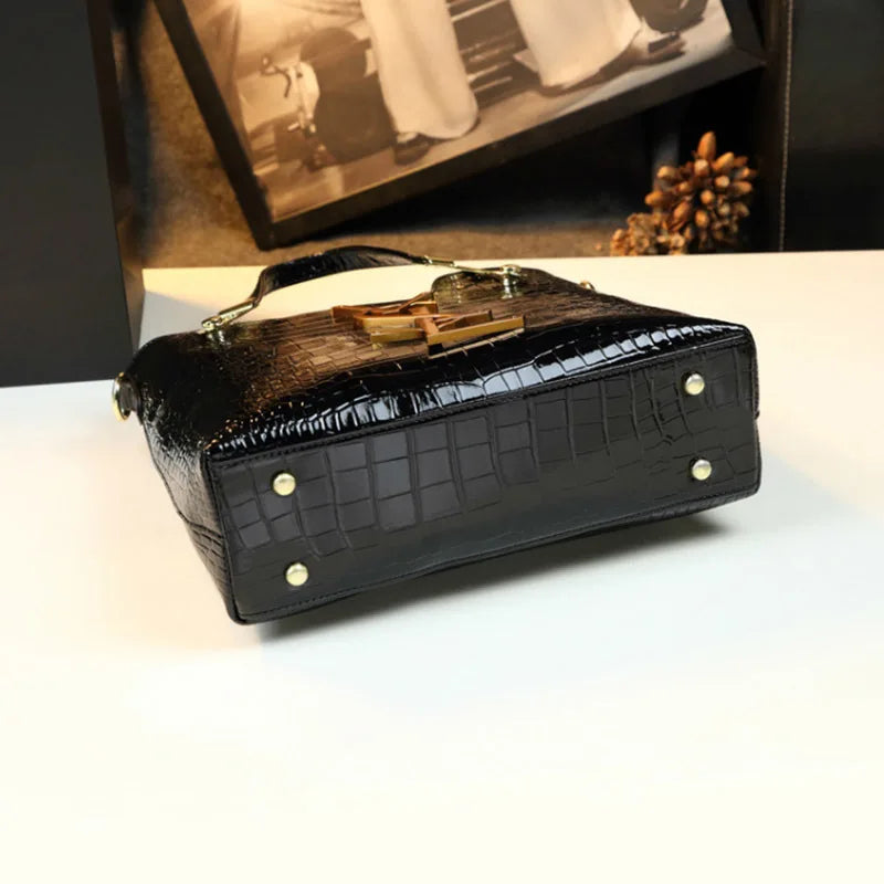 Women's Crocodile Pattern Large Capacity Tote Bag Ladies Handbag Can Be Shoulder-carried Microfiber Gradient Color Luxury