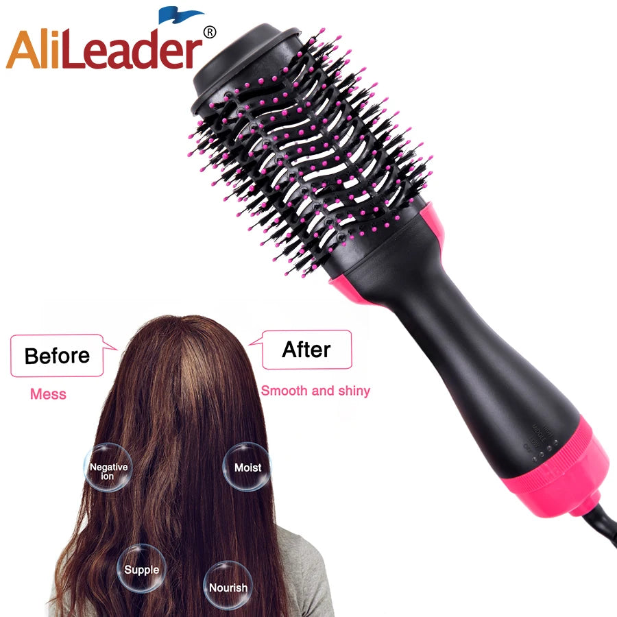 Cheap Hair Dryer Brush Hot Air Brush Styler And Volumizer One Step Hair Straightener Curling Iron Curler Comb Electric Brush