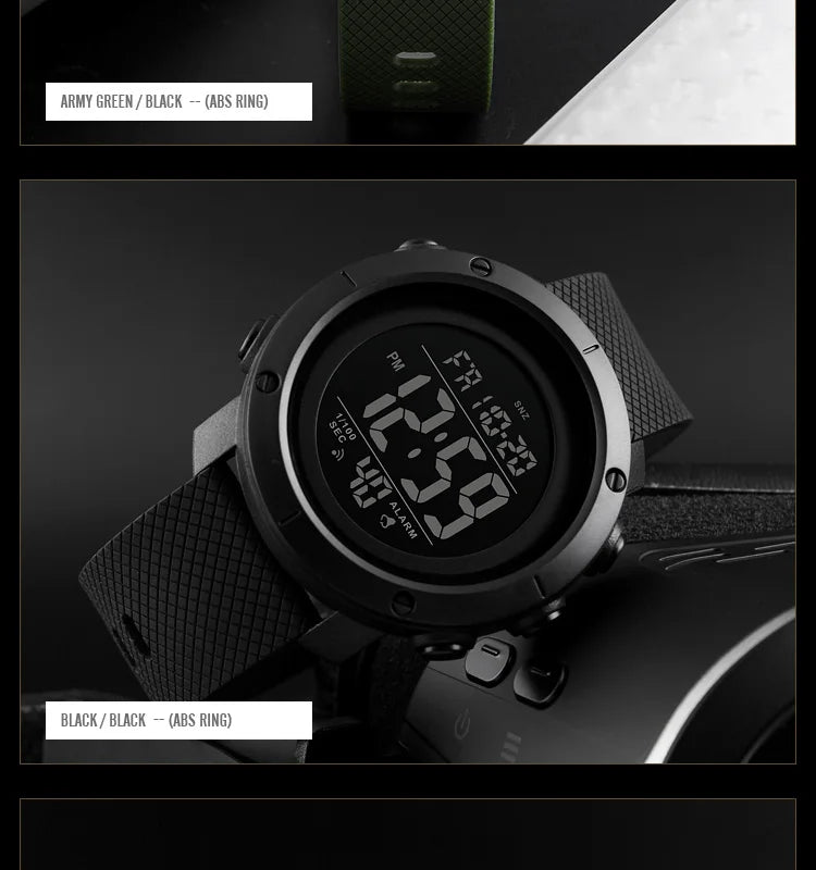 Men's Fashion Digital Watch – Waterproof Sports Watch with Alarm