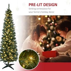 6' Tall Christmas Tree - Realistic Branches, 200 Warm White LED Lights and 390 Tips