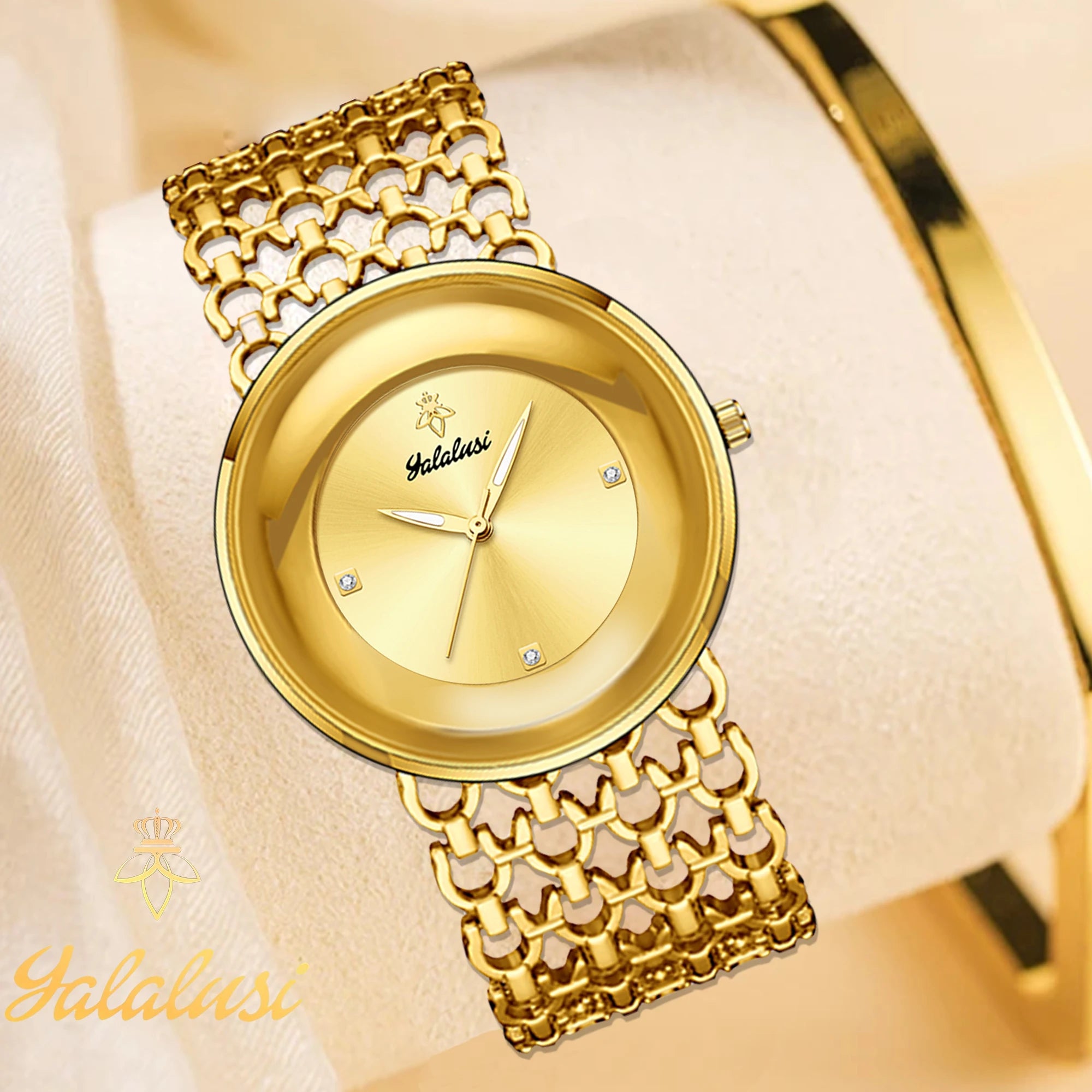 Gold Black Dual Color Bracelet Watch Women's Quartz Watch Gold Luxury Watch Women Gold-Plating Watch
