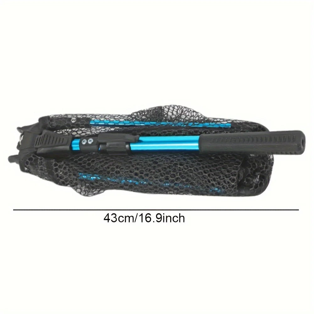 1pc Fishing Net Aluminum Alloy Retractable Triangular Telescopic Folding Fishing Net Folding Fishing Net with Telescopic Pole