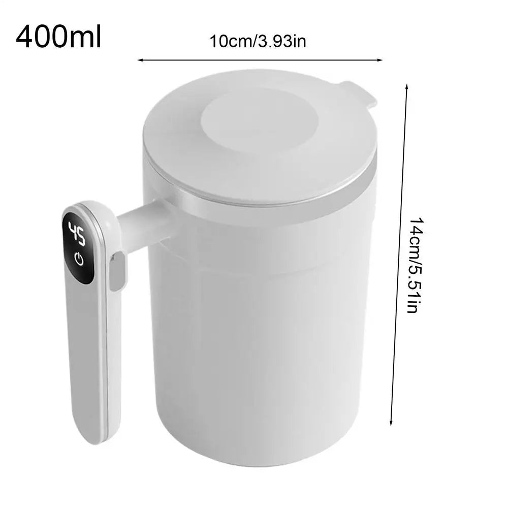 No Spoon Needed! Smart Self-Stirring Coffee Mug with LCD Temperature Display – USB Rechargeable