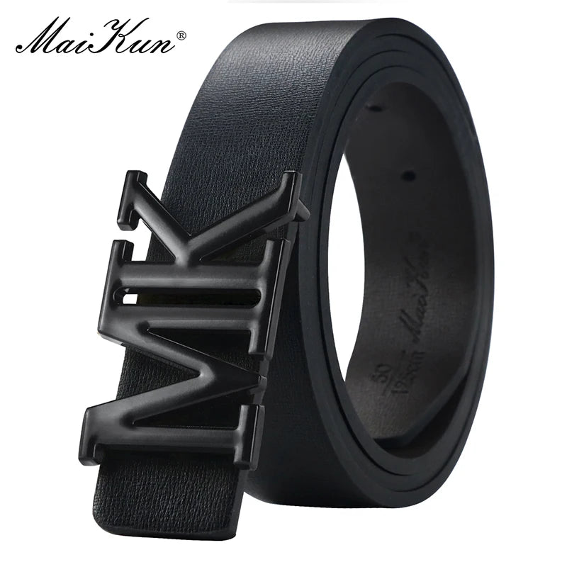 Men's Reversible PU Leather Dress Belt Rotated Black Buckle Belt Valentine's Day