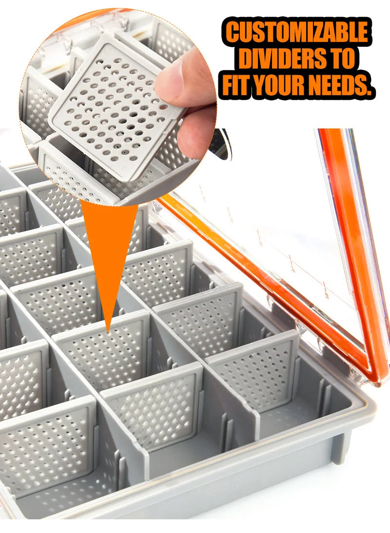 Kingdom Fishing Tackle Box 2 Sizes  Multifunction Tackle Trays Organizer with Removable Dividers Fishing Lure Box