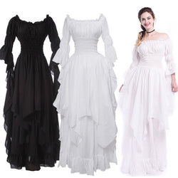 Medieval Victorian Dress Goth Dress Elegant Ruffle Renaissance Black Gothic Dress Women Cosplay Party Halloween Costume Gown 5XL