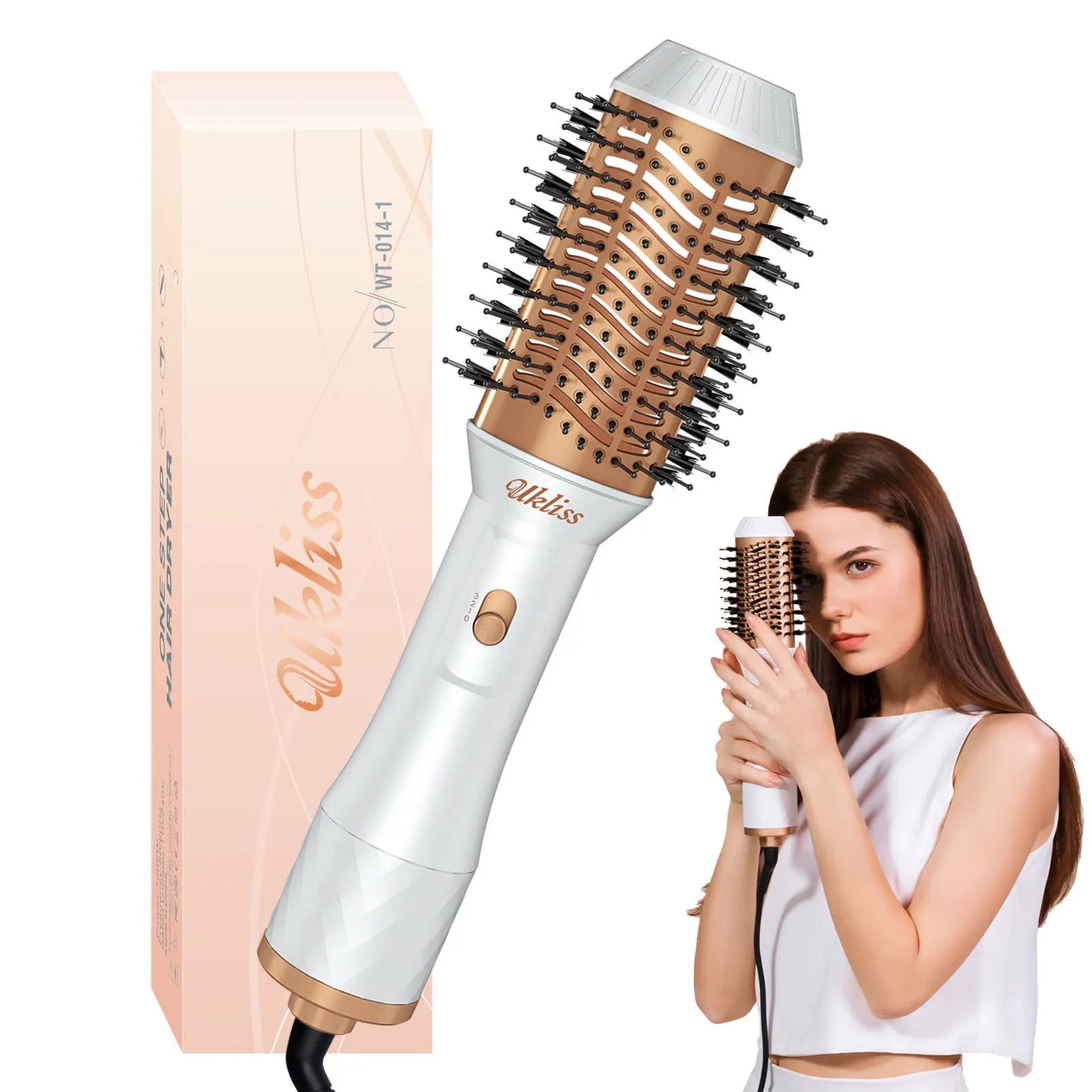 Hair Dryer One Step Hot Air Brush Hair Dryer Straightening Brush Dryer Women Hair Blower Dryer Brush Lamp Post