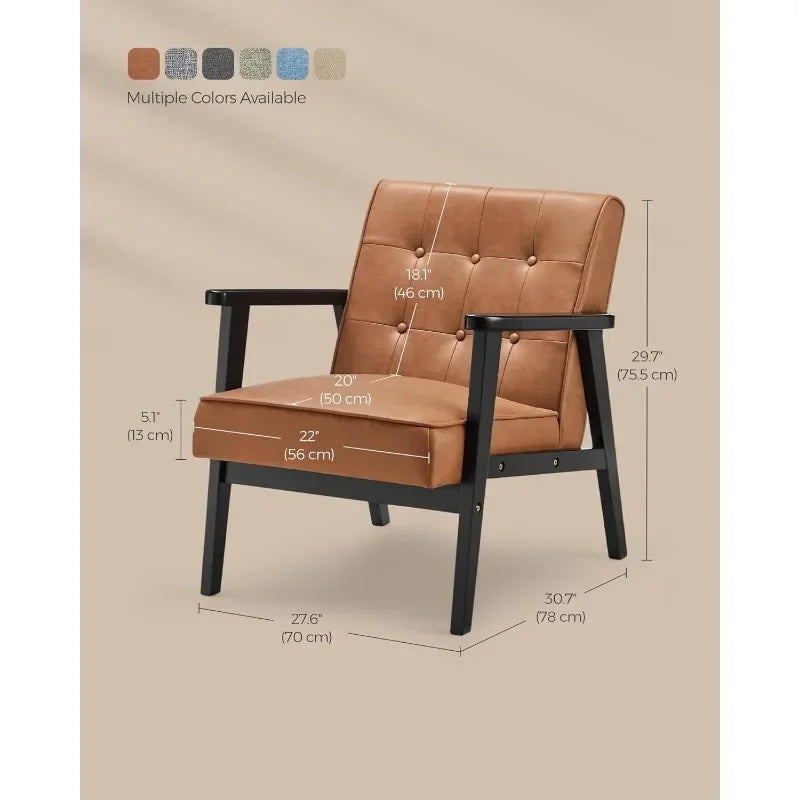 1-Seat Cushioned Sofa Set: Living Room Chair