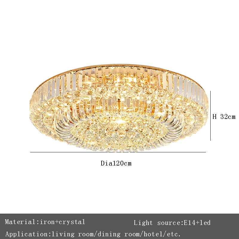 European Crystal LED Ceiling Chandelier for Living Room & Foyer Decor