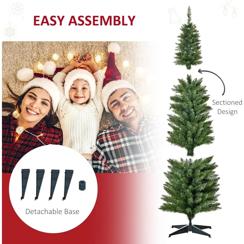 6' Tall Christmas Tree - Realistic Branches, 200 Warm White LED Lights and 390 Tips