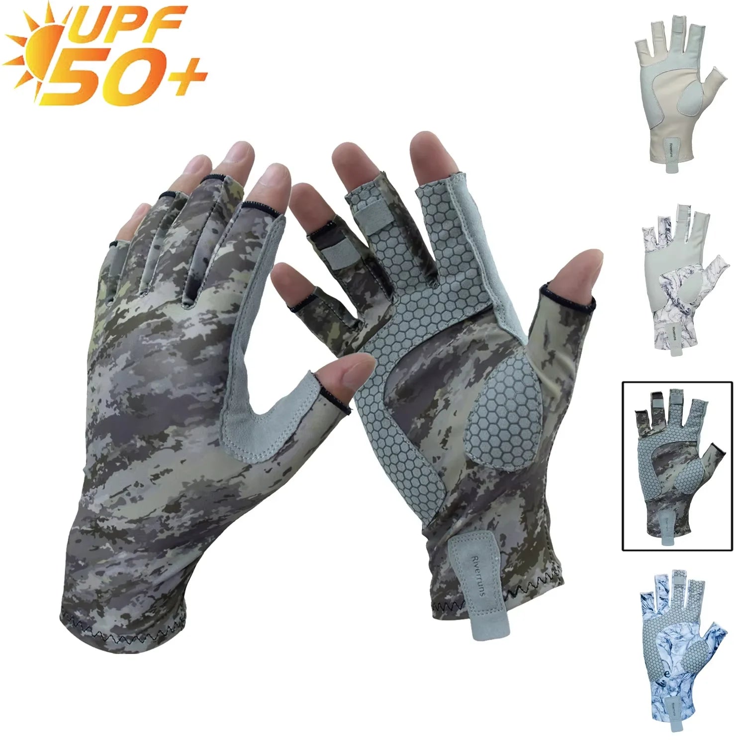 Riverruns Fingerless Fishing Gloves Are Designed for Men and Women Fishing, Boating, Kayaking, Hiking, Running