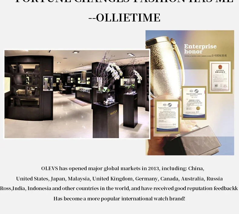 OLEVS 9995 Elegant Quartz Ladies Wristwatches Date Watch for Women Luxury Waterproof Luminous Watches Relojes Para Mujer