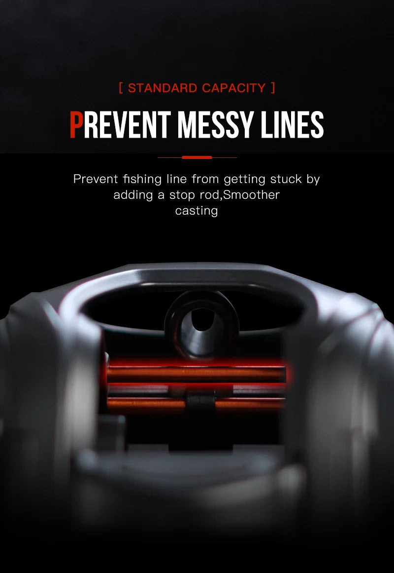 Baitcasting Reel 7.3:1 Hybrid Ceramic Bearing Carbon Fiber Washer Dual Bearing System N52 Brake Fishing Reels