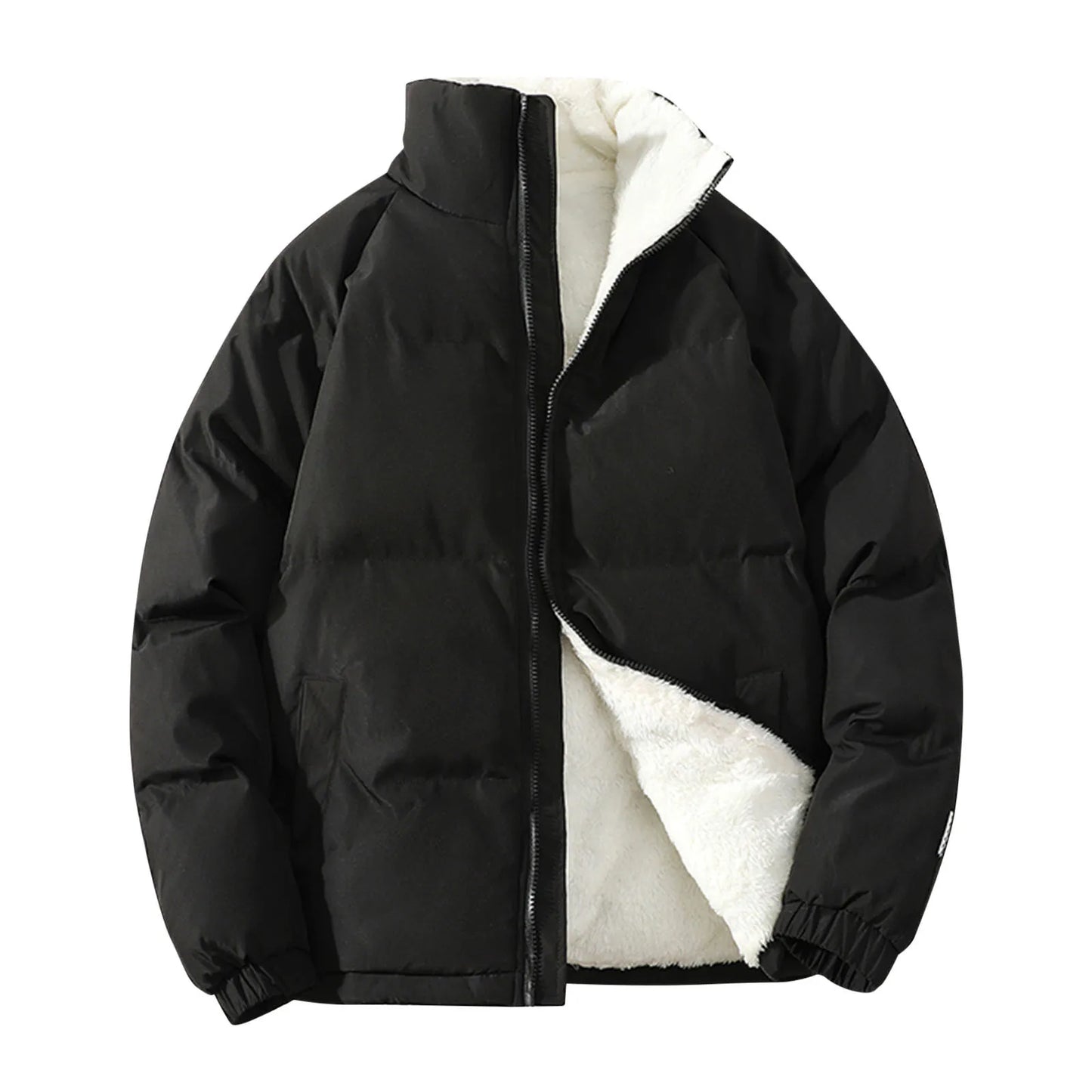 Men's Padded, Jacket Warm Fleece Jacket, Men Winter Coat, Male Windbreaker Jackets