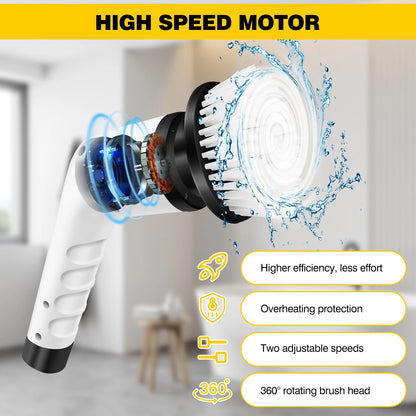 Hand-held Electric Cleaning Brush Bathroom- 3 Items: Multi-functional Automatic Bathroom Cleaning Brush