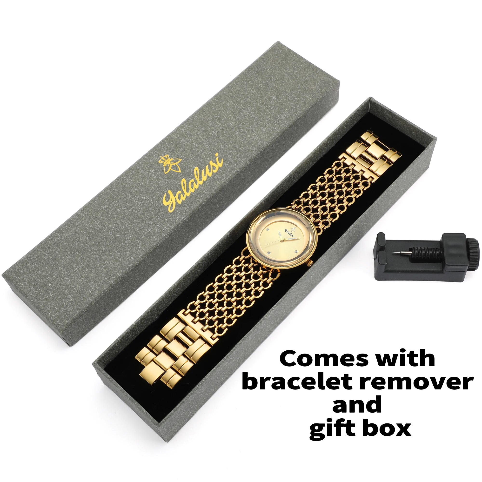 Gold Black Dual Color Bracelet Watch Women's Quartz Watch Gold Luxury Watch Women Gold-Plating Watch