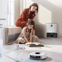 Roidmi EVE MAX Robot Vacuum and Mop Cleaner with Cleaning Base Vibration mopping keeps the floor clean