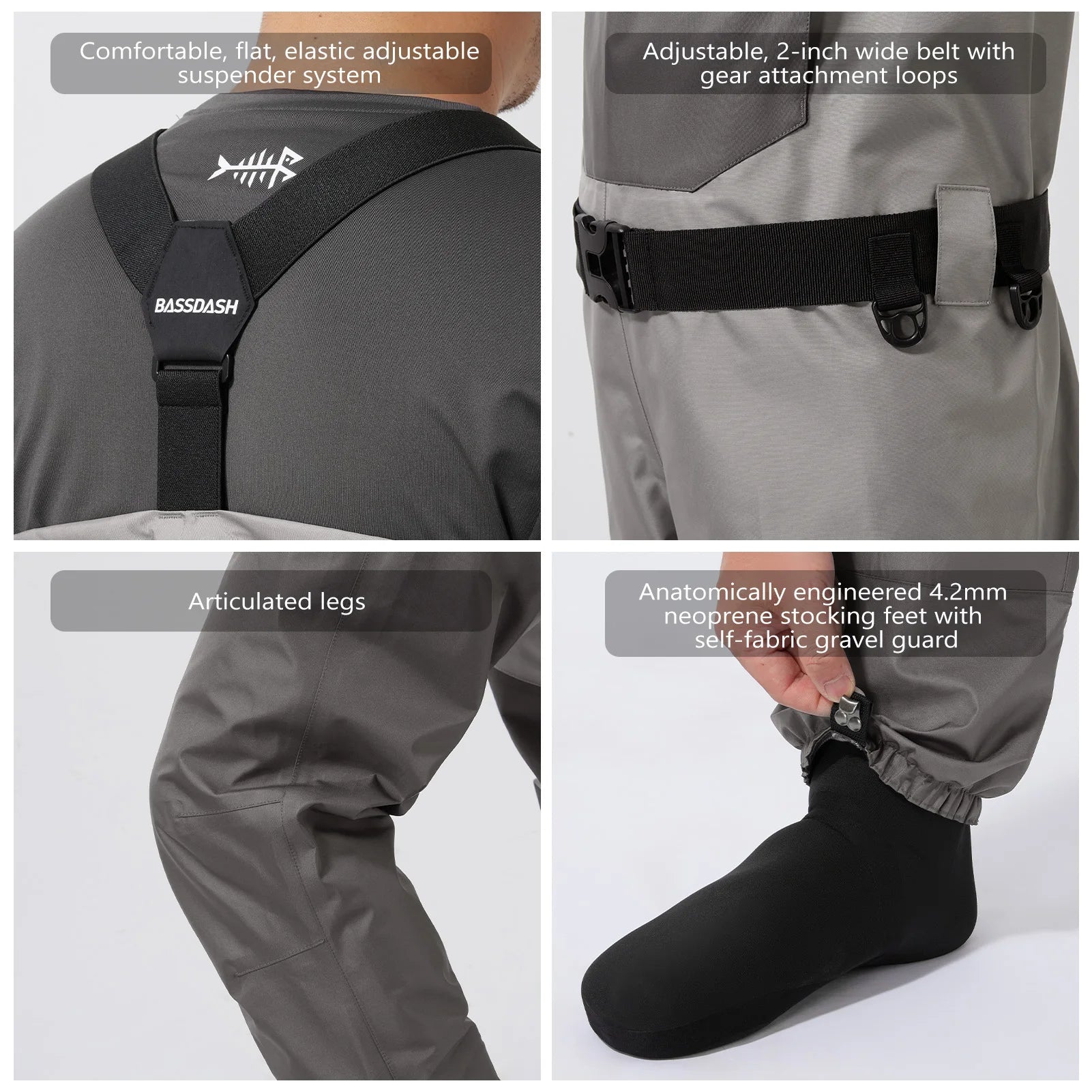 Fishing Wader Lightweight Stocking Foot Men’s Breathable Waders Waterproof Fly Fishing Chest