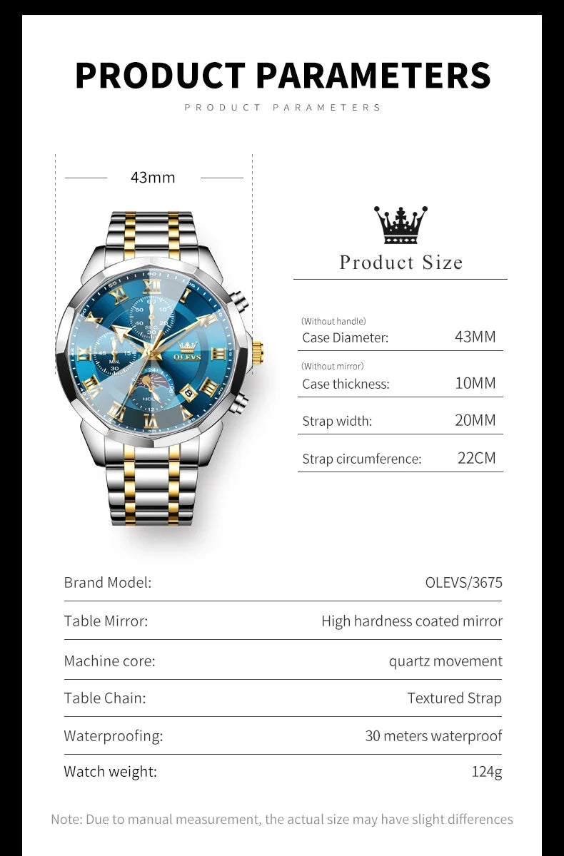 Perfect Men’s Gift Watch – Multipurpose Waterproof Quartz