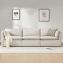 Modular Down-Filled L-Shape Sectional Sofa – 114″ Cloud Couch, FSC-Certified Living Room L-Shaped Couch, Comfy Corner Couch