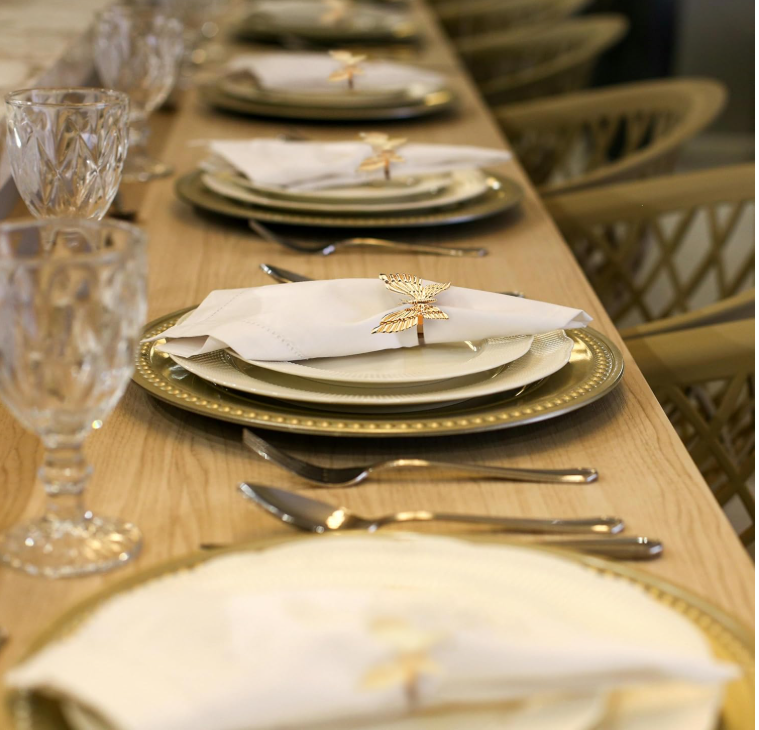 Set of 4 Gold Napkin Rings for Festive, Table Decor Setting for Holiday, Wedding, Birthday, Kitchen, Home Decor, Mother's Day Decorations