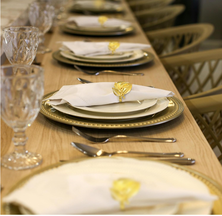 Set of 4 Gold Napkin Rings for Festive, Table Decor Setting for Holiday, Wedding, Birthday, Kitchen, Home Decor, Mother's Day Decorations