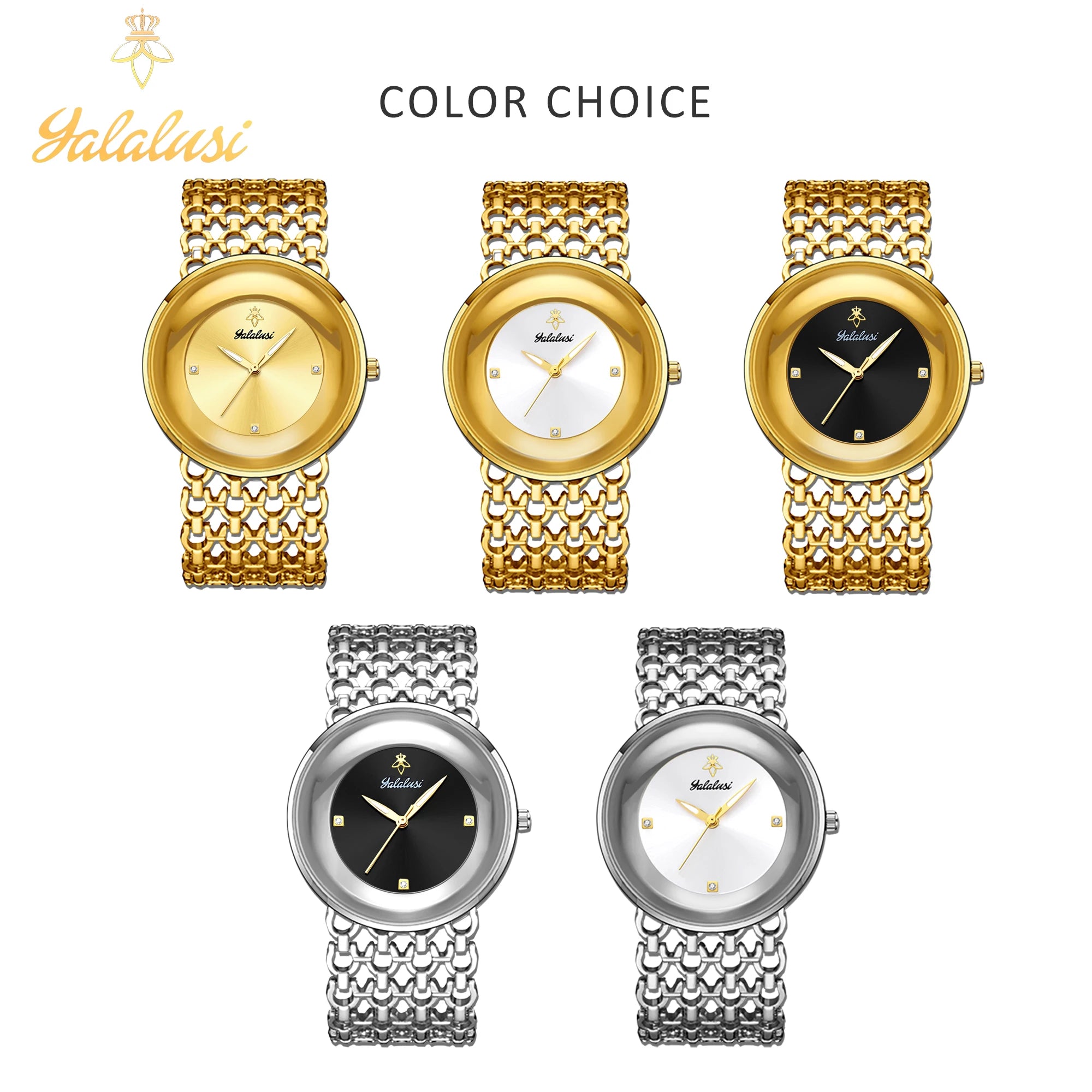 Gold Black Dual Color Bracelet Watch Women's Quartz Watch Gold Luxury Watch Women Gold-Plating Watch