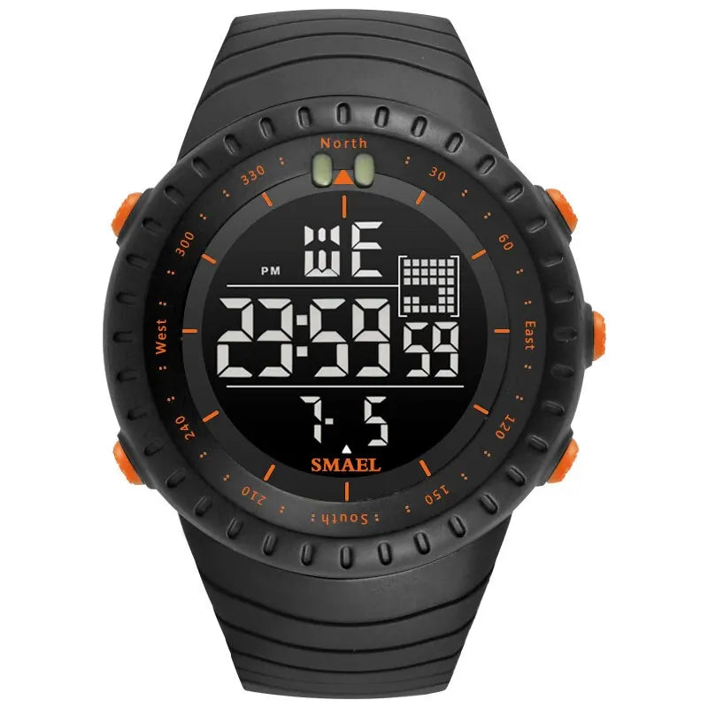 Men's Digital Sports Watch – 50M Waterproof Chronograph with LED Backlight & Alarm