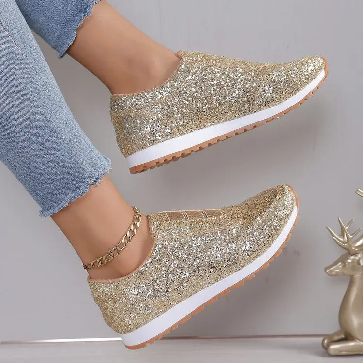 Spring and Autumn Sports Shoes Fashion Casual Golden Comfortable, Lightweight Women's Shoes 2025 Women's