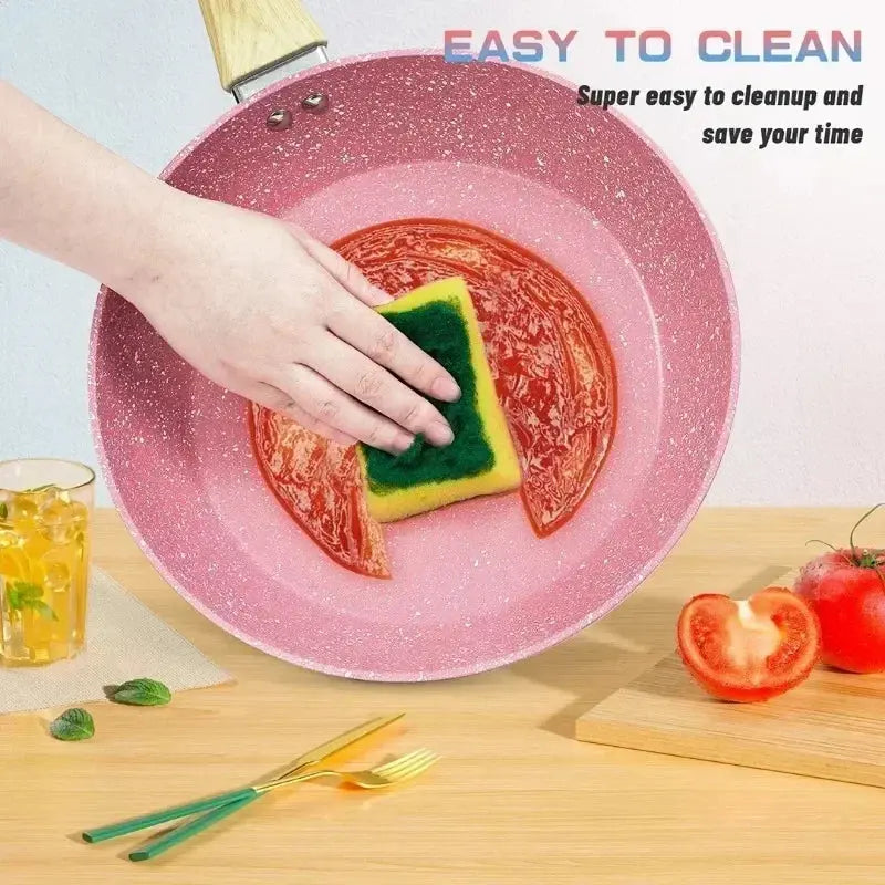 8-Piece Nonstick Cookware with Glass Lids and Bakelite Handles Lamp Post