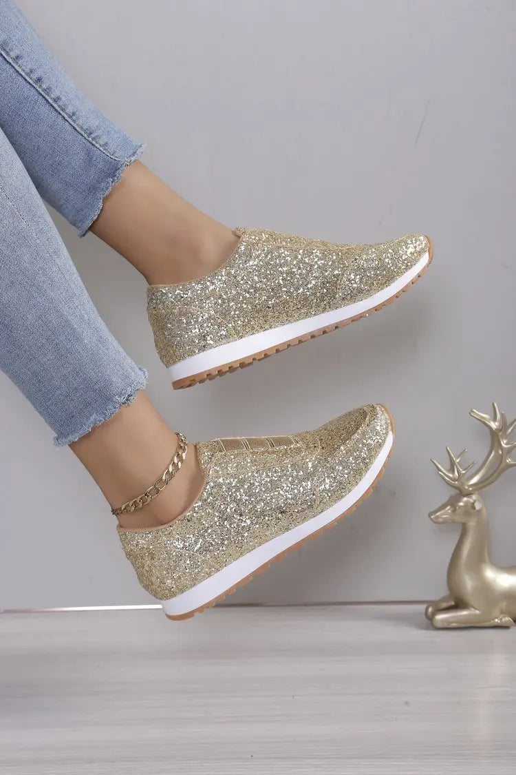 Spring and Autumn Sports Shoes Fashion Casual Golden Comfortable, Lightweight Women's Shoes 2025 Women's