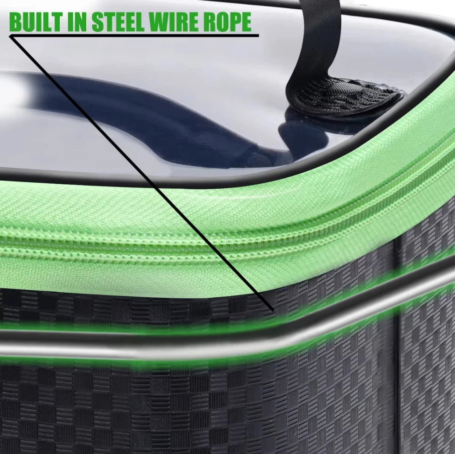 Waterproof Lamp Post fishing box bag with gear storage, live fish bucket, and float compartment for fishing accessories.